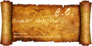 Czakó Otília névjegykártya